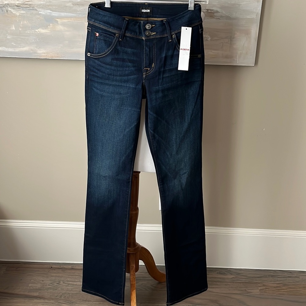 NWT Hudson “Beth Baby Boot” dark denim mid rise jeans - Picture 2 of 13